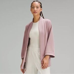 Women's lululemon softstreme kimono open jacket top cardigan pink 12